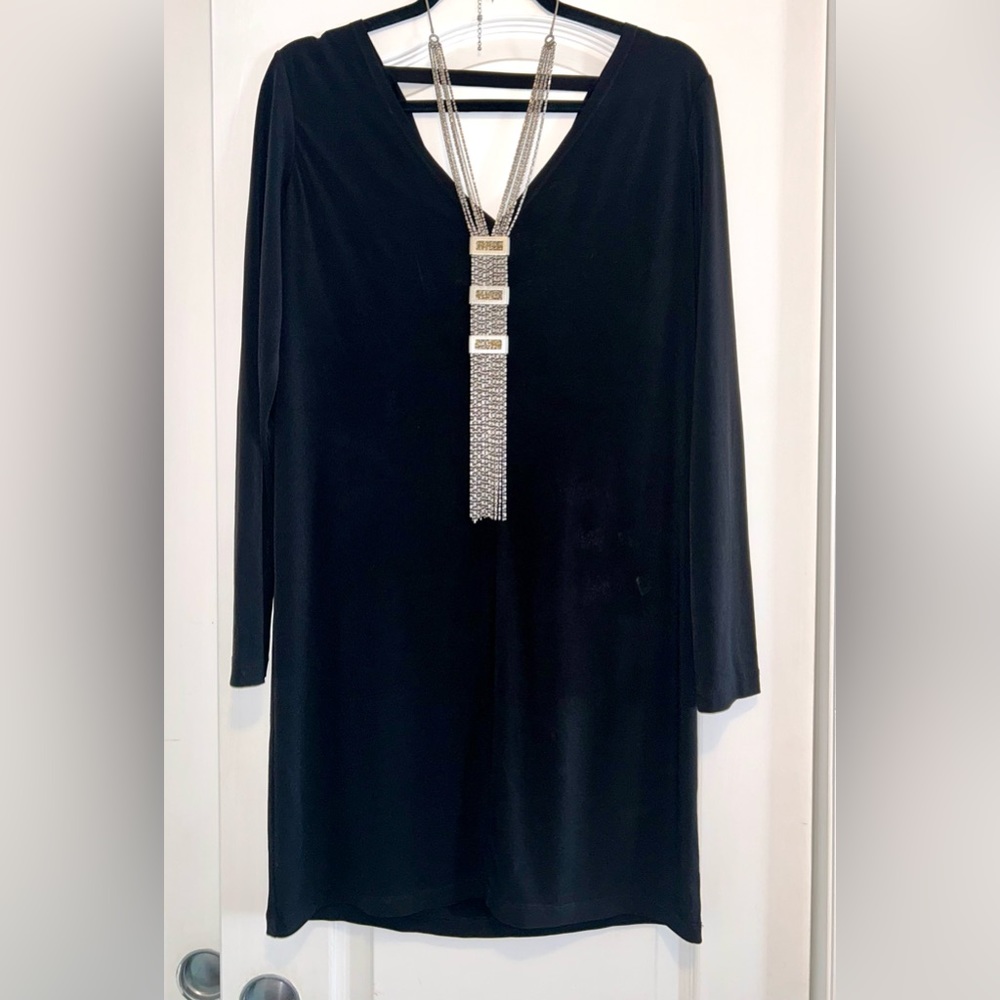 Calvin Klein women’s long sleeve vneck dress with halter back
